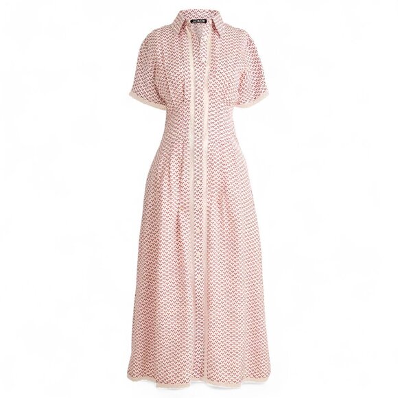 J. Crew Dresses & Skirts - J. Crew Wren lace-trim shirt-dress in glossy twill Size 10